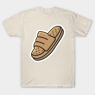 Men Footwear Single Slipper Shoe Sticker design vector. Men fashion object icon concept. Boys Outdoor shoe sticker vector design. Flip flop icon or Slipper logo design. T-Shirt